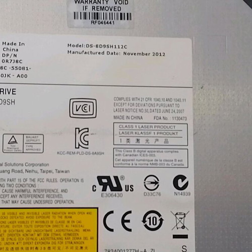 Dell DVD-ROM Drive DS-8D9SH DS-8D9SH112C Laptop Optical Drive SATA used