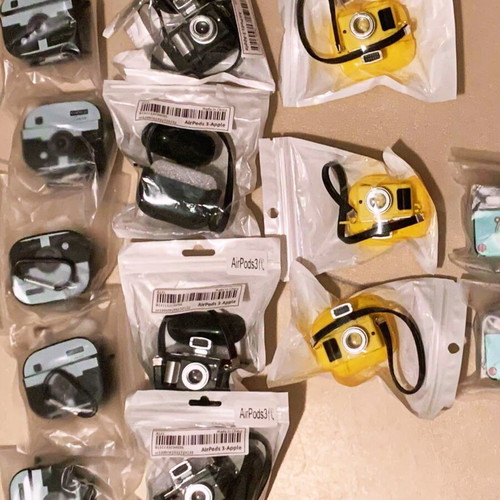 Airpods cases with camera design for models 1, 2, Pro 1, 2, 3