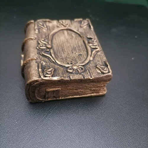 Handmade plaster sculpture book new in gold color