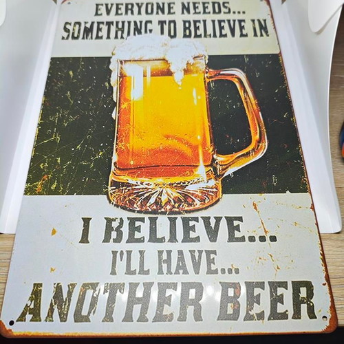 Metal decorative beer sign vintage retro 20x30 like new