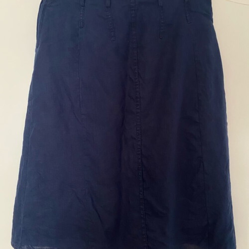Adagio vintage navy blue linen midi skirt size large like new