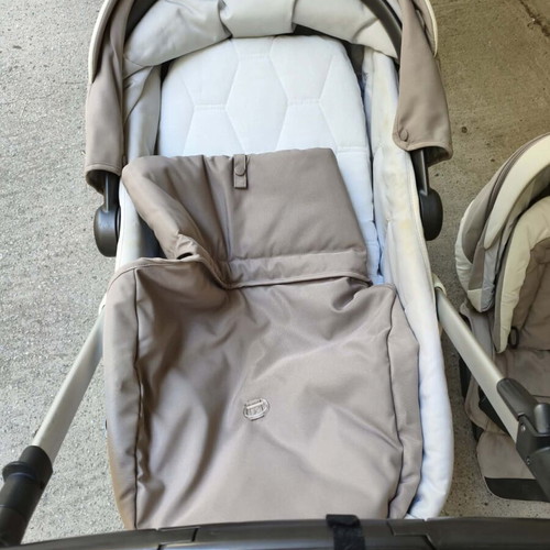 Inglesina Trilogy stroller used with footmuff and bag