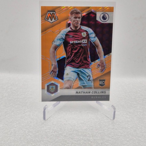2021 Panini Mosaic Premier League Fluorescent Orange Prizm Nathan Collins Rookie Card used