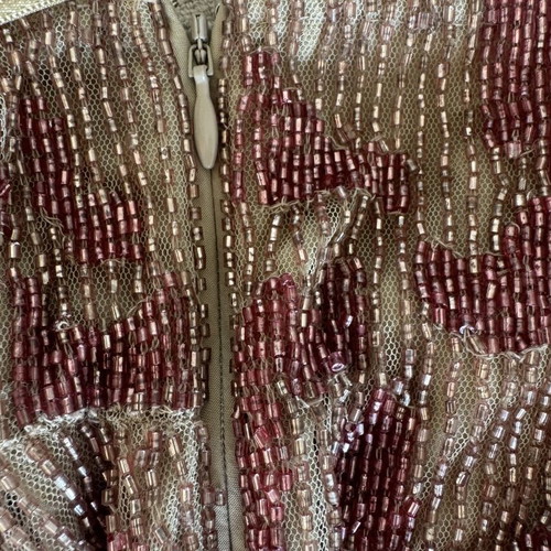 Blugirl Blumarine Mini Dress Pink Sequined with Fringe Size S New
