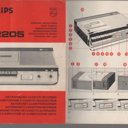 Philips N2205 Cassette Recorder Operating Instructions Manual used