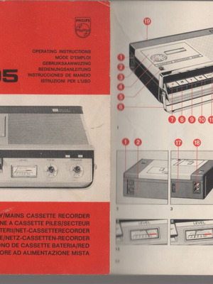 Philips N2205 Cassette Recorder Operating Instructions Manual used