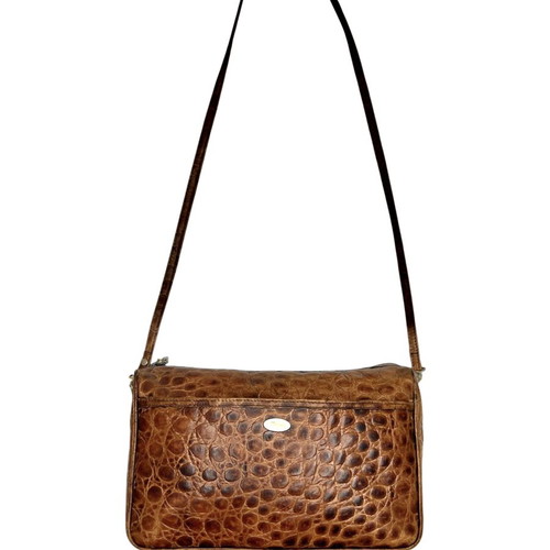 Salvatore Ferragamo vintage δερμάτινη τσάντα ώμου μεταχειρισμένη, καφέ