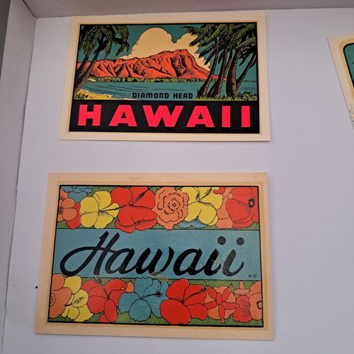 Hawaii Collectible Stickers like new, 3 rare vintage decals 50s-60s
