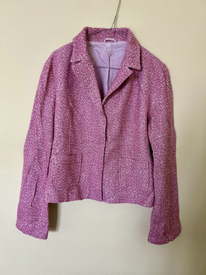 Vintage women's jacket 60s style, like new, red colorful, S-M