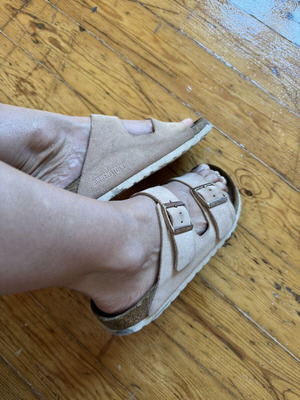 Πέδιλα Birkenstock μέγεθος 36.5 μεταχειρισμένα μπεζ