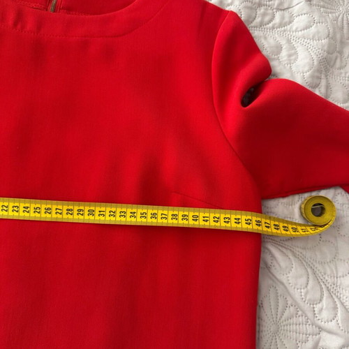 Dimopoulou Closet dress like new, red with ruffles and back zipper