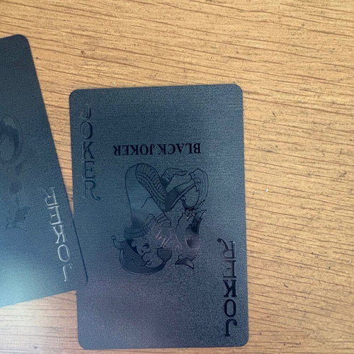 Black playing cards set of 2, new, plastic coated with 2 jokers each