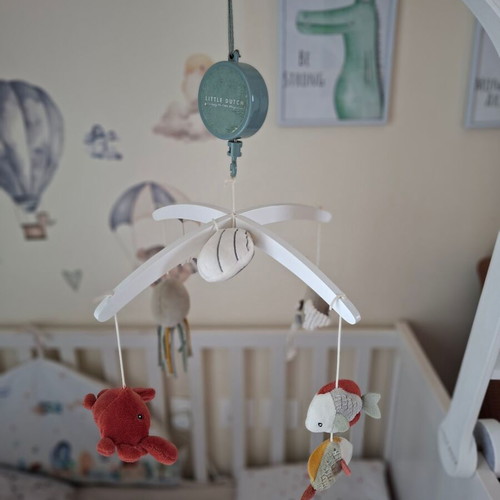 Little Dutch wooden mobile used with ocean theme and music