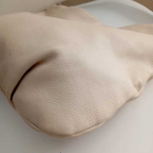 Caprice leather shoulder bag used, beige ecru