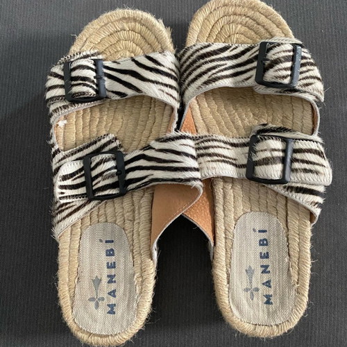 Manebi Calf Hair Nordic Sandals Animalier used, size 39