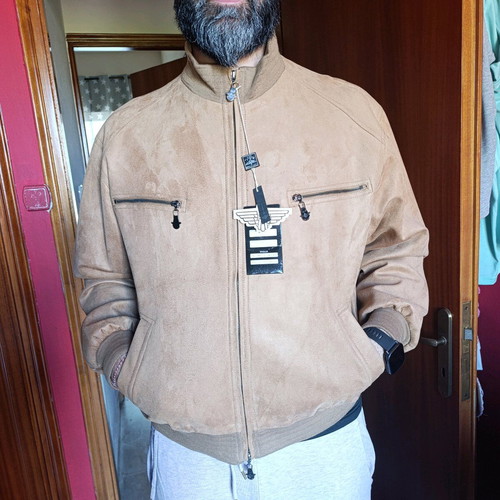 Reportage men's suede jacket new, beige, size XL