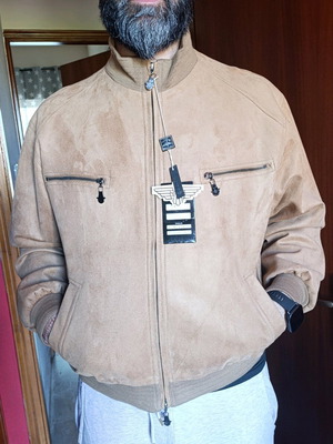 Reportage men's suede jacket new, beige, size XL