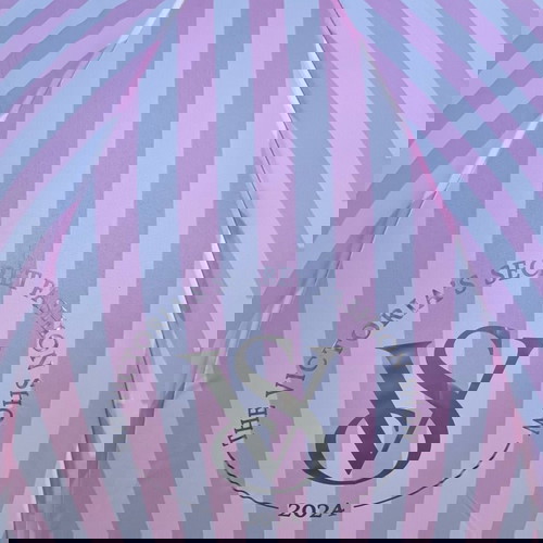 Ομπρέλα Victoria’s Secret 2024 Fashion Show μεγάλη, καινούργια, ριγέ λευκό-ροζ