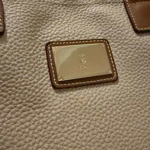 Kem NY beige leather bag used with wear and tear