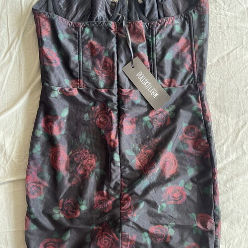 Dollskill Edgy Dress with Roses, Size Small