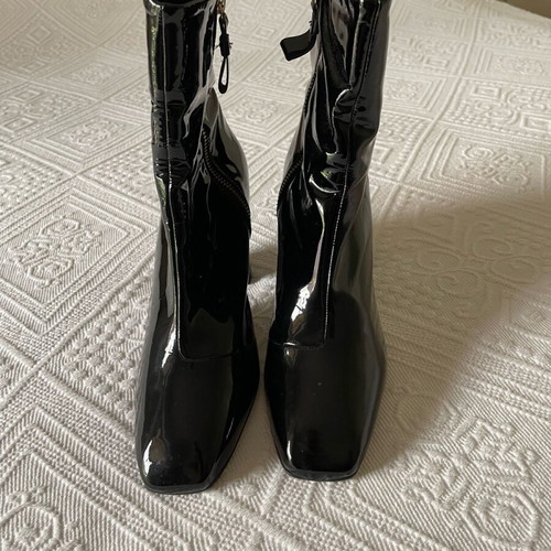 Kurt Geiger Leather Patent Boots Like New Black Size 40
