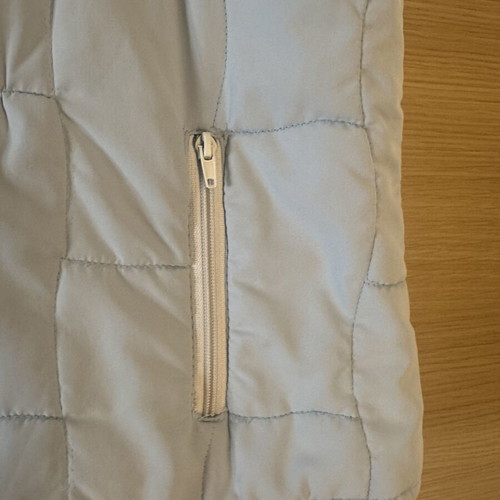 Light Blue Quilted Vest Medium Used with Zippered Pockets