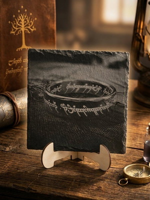 Engraved volcanic tile Lord of the Rings new 20x20 cm