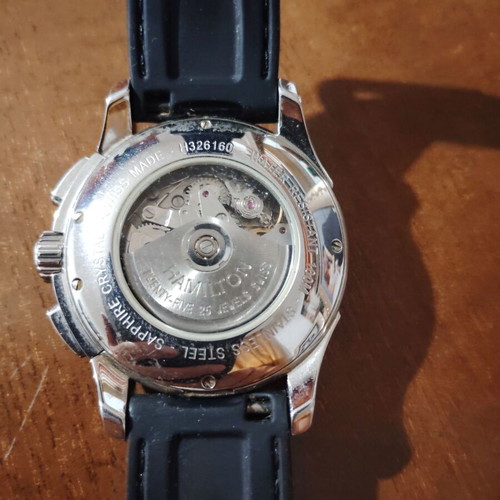 Hamilton Jazzmaster H326160 chronograph watch, silver