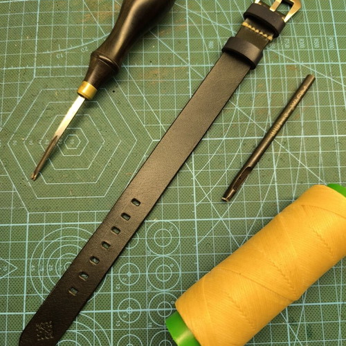 Handmade leather watch strap NATO style for vintage watches