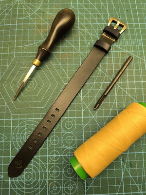 Handmade leather watch strap NATO style for vintage watches