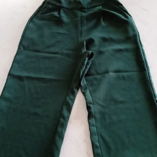 Shein women's fabric pants used, green, high waist, size S
