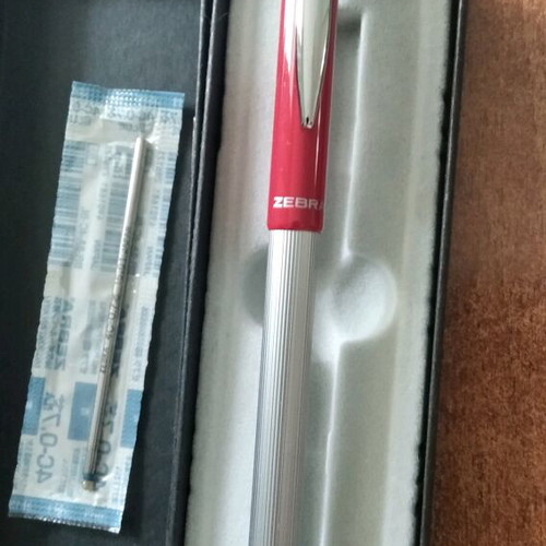 Folding pen new in red and silver color