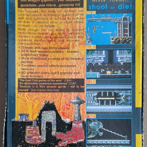 Turrican Rainbow Arts Commodore cassette used, complete in box