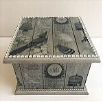  Χειροποιητο ξύλινο κουτάκι (μπιζουτερια) 16X16X11 cm