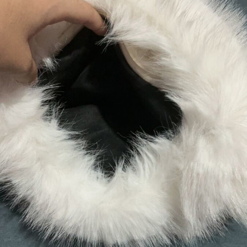 White fur shoulder bag