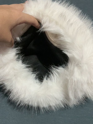 White fur shoulder bag