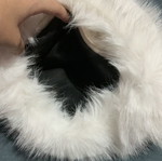 White fur shoulder bag