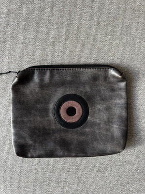 Christina Malle Handbag Like New, Gray Anthracite with Eye Decoration