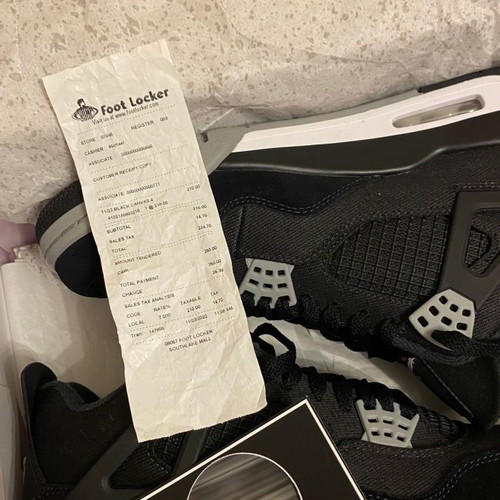Jordan 4 Retro Black Canvas used, size 42.5