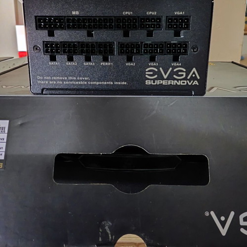 EVGA SuperNOVA 750 G3 750W power supply used, 80 Plus Gold, fully modular