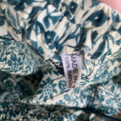 Salvari hippie shop rayon, like new, one size, white and green