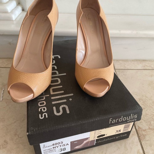 A-Cold-Wall Peep Toe Leather Women's Pumps used, nude, size 38