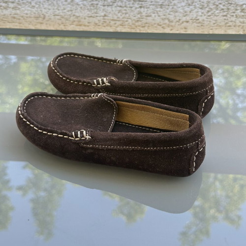 GANT children's suede moccasins size 28 like new, brown leather