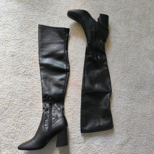 Luigi black over the knee boots new, size 38, leather texture