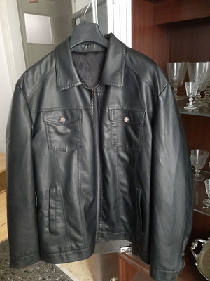 Leatherette jacket new, black, size L