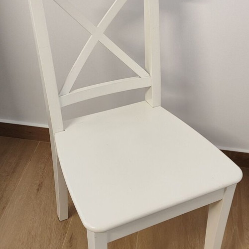 Ingolf dining chair Ikea like new, solid wood, white acrylic