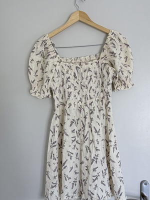 H&M dress with smocked bust, floral pattern, size Small, new