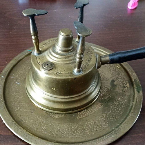 Kamineto with wick used, vintage coffee accessory