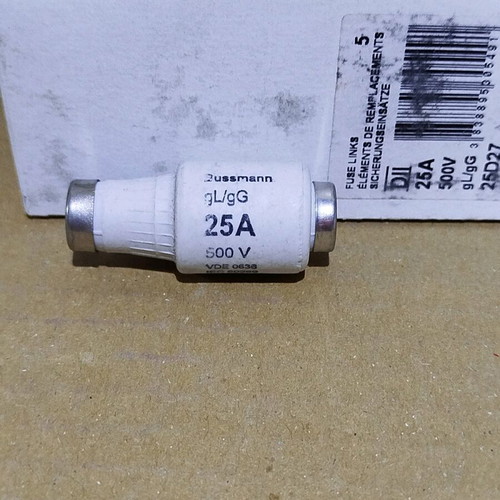 Large gG-gl 25A cartridge fuses new, pack of 10