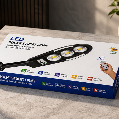 Solar LED street light with motion sensor and remote control new